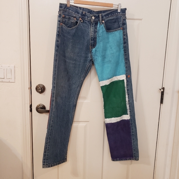 Levi's 505 custom painted size 32×30 - Picture 1 of 14
